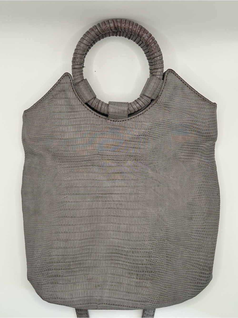 Anthropologie Textured Round-Handle Hobo Bag